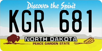 ND license plate KGR681