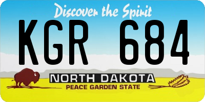 ND license plate KGR684