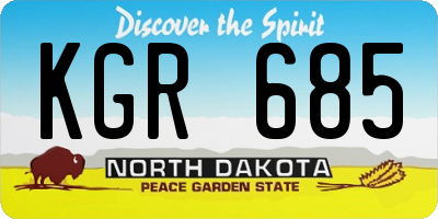 ND license plate KGR685