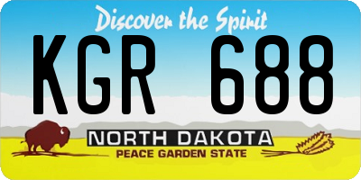 ND license plate KGR688