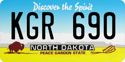 ND license plate KGR690