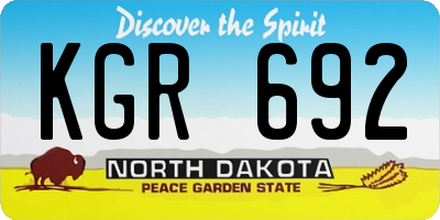 ND license plate KGR692