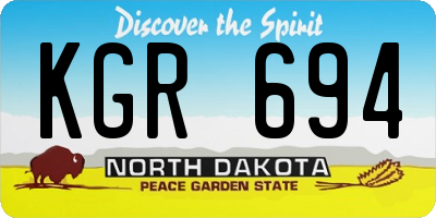 ND license plate KGR694