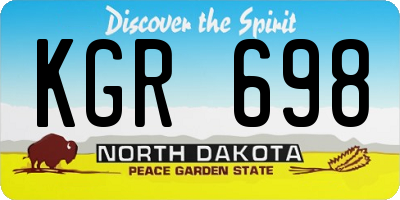 ND license plate KGR698