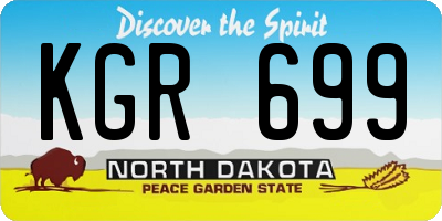 ND license plate KGR699