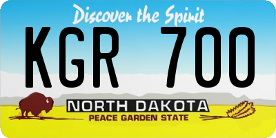 ND license plate KGR700