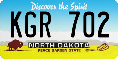 ND license plate KGR702