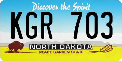ND license plate KGR703
