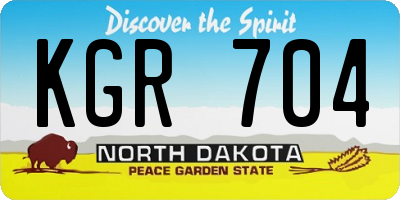 ND license plate KGR704