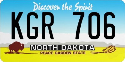 ND license plate KGR706