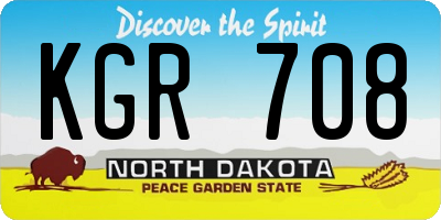 ND license plate KGR708