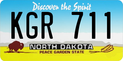 ND license plate KGR711