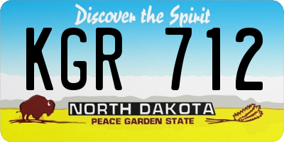 ND license plate KGR712