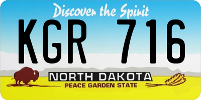 ND license plate KGR716