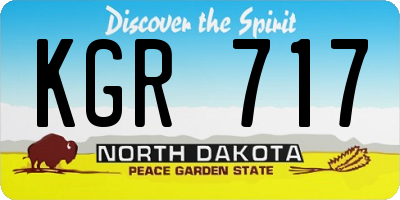 ND license plate KGR717