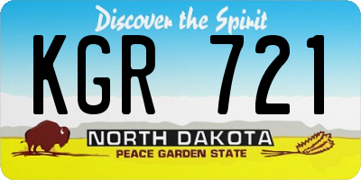 ND license plate KGR721