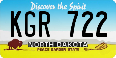 ND license plate KGR722