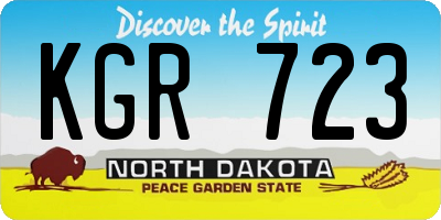 ND license plate KGR723