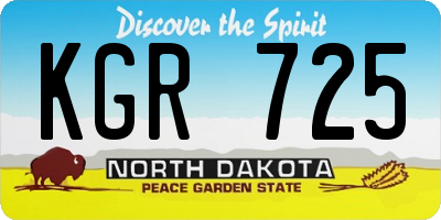 ND license plate KGR725