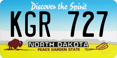 ND license plate KGR727