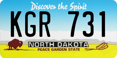 ND license plate KGR731