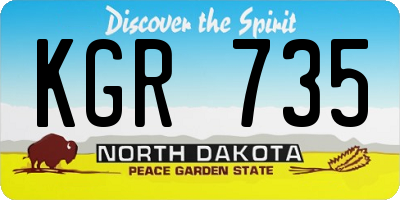 ND license plate KGR735