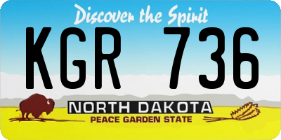 ND license plate KGR736