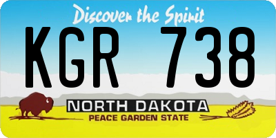 ND license plate KGR738