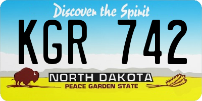 ND license plate KGR742