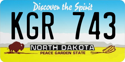 ND license plate KGR743