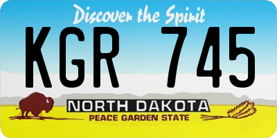 ND license plate KGR745