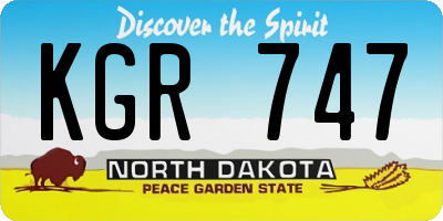 ND license plate KGR747