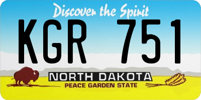 ND license plate KGR751