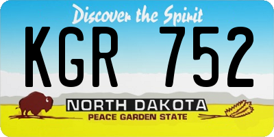 ND license plate KGR752