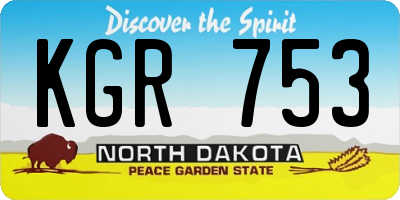 ND license plate KGR753