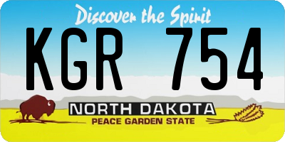 ND license plate KGR754