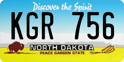 ND license plate KGR756