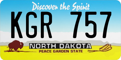 ND license plate KGR757