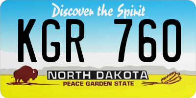 ND license plate KGR760