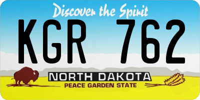 ND license plate KGR762