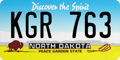 ND license plate KGR763