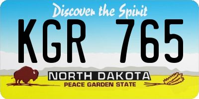 ND license plate KGR765