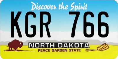 ND license plate KGR766