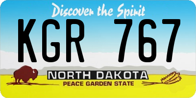 ND license plate KGR767