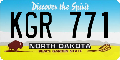 ND license plate KGR771