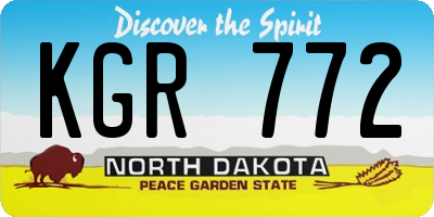 ND license plate KGR772