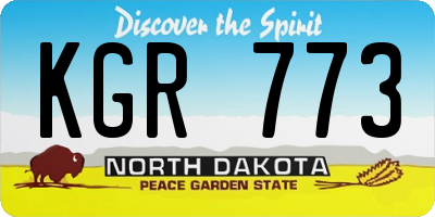 ND license plate KGR773