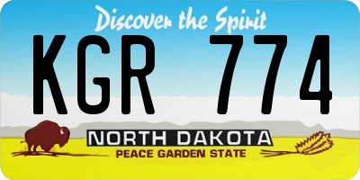ND license plate KGR774