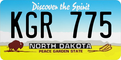 ND license plate KGR775