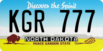 ND license plate KGR777